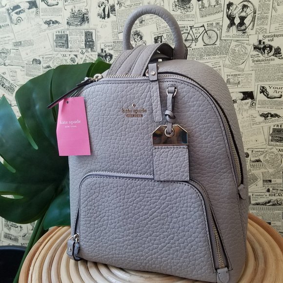 Soft Taupe Gray Caden Carter Backpack Kate Spade - Picture 9 of 10